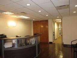 Reception area with wood floor