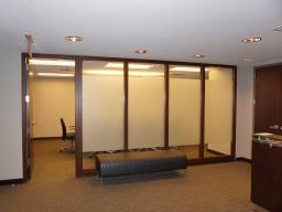 Frosted glass conference room