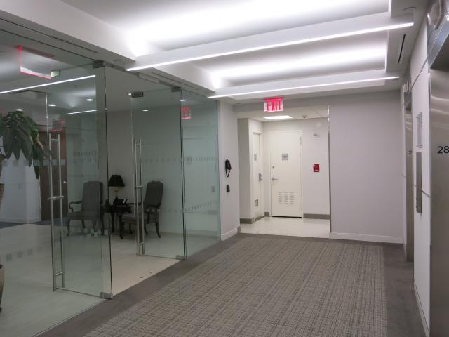 Entrance immediately off elevators
