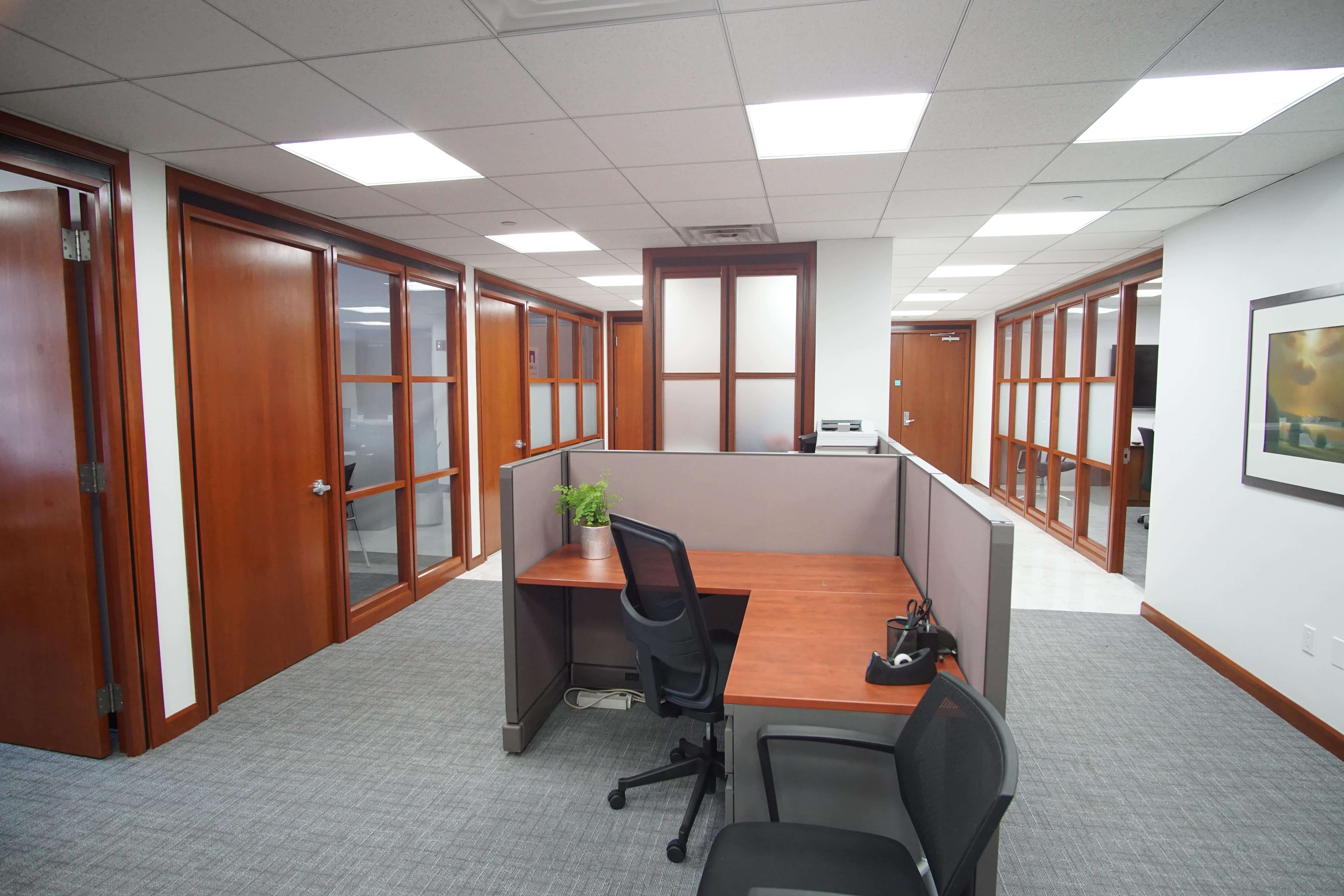 Workstation immediately outside office