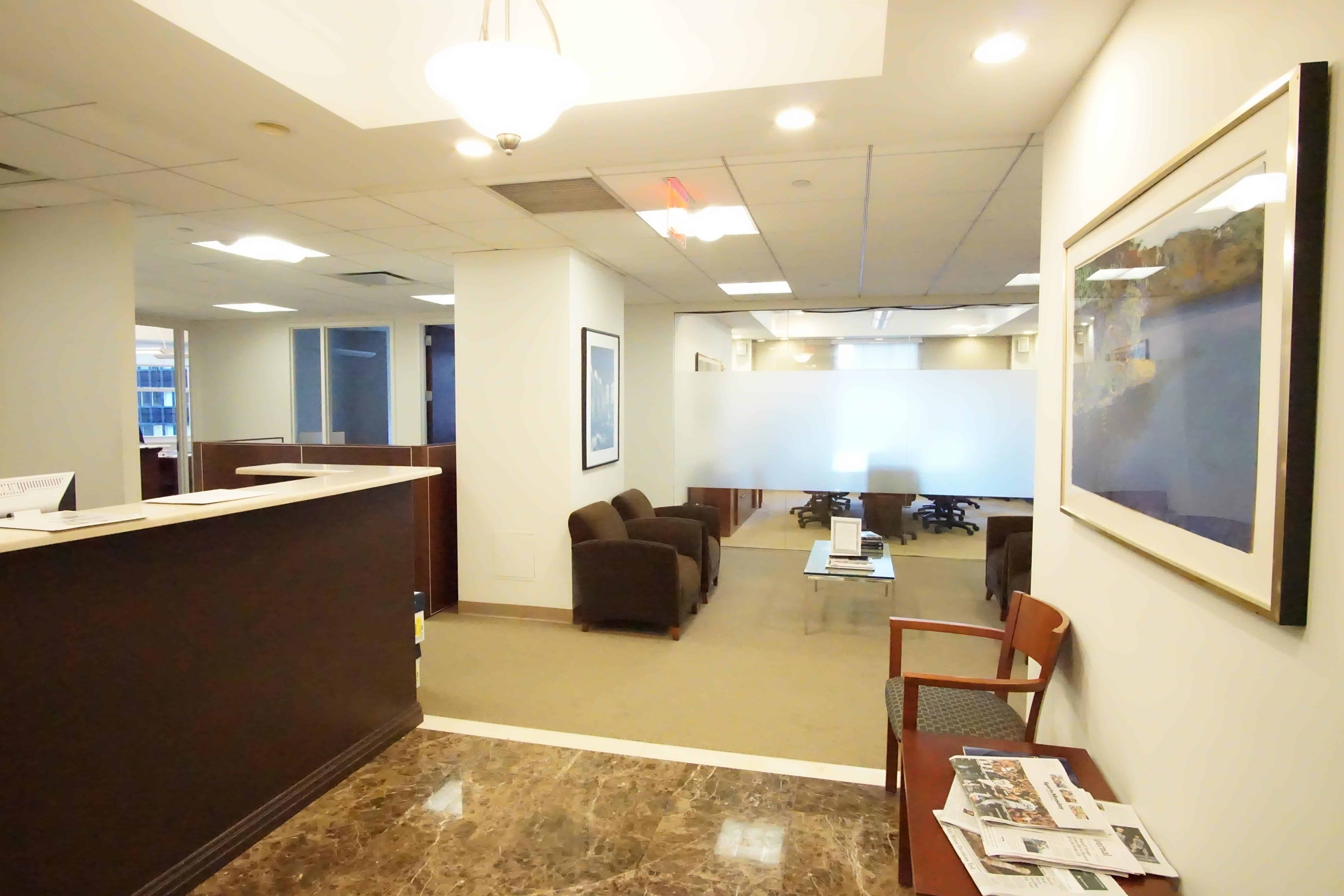 Reception and adjacent conference room