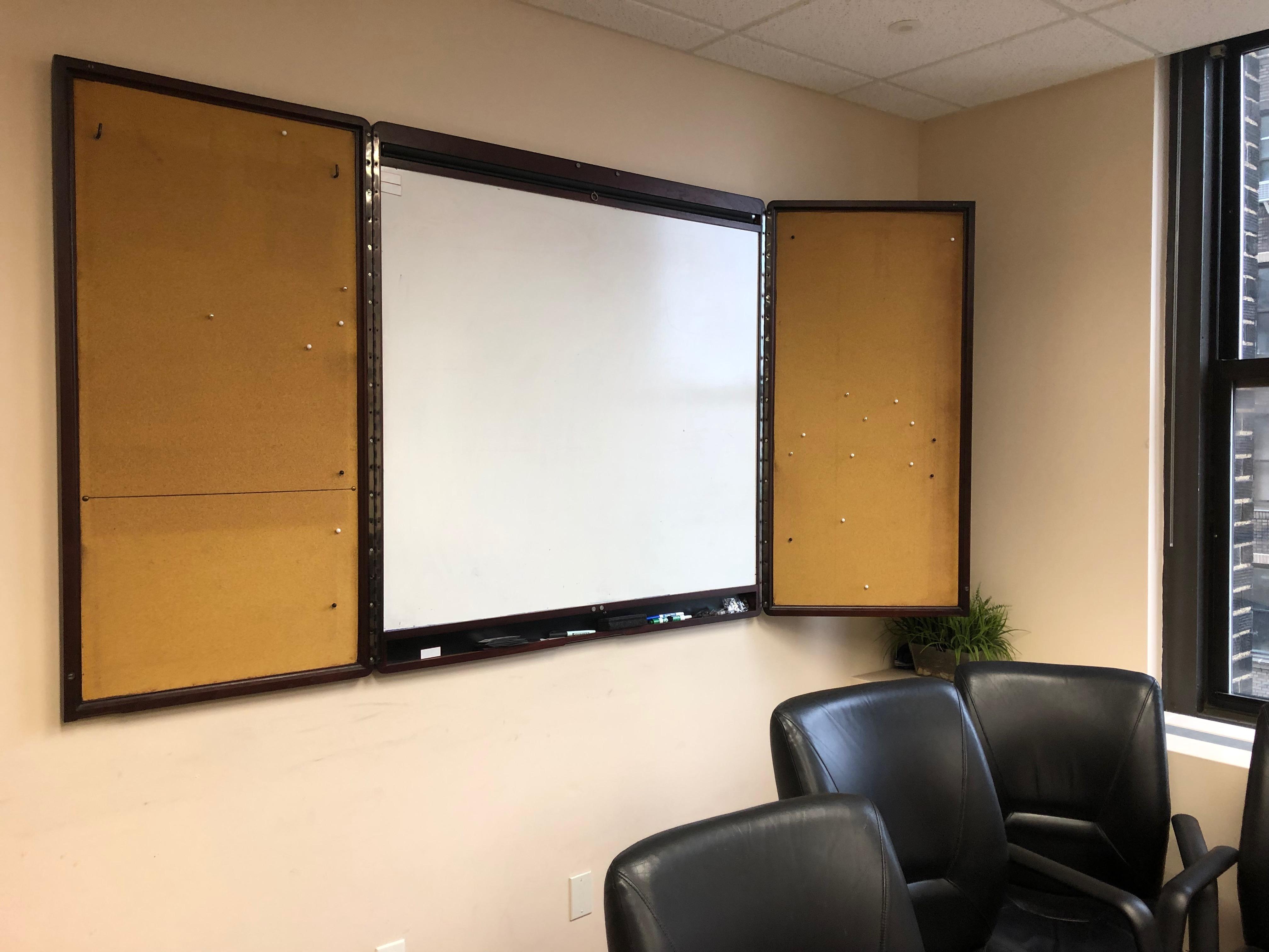 white board in the large conference room