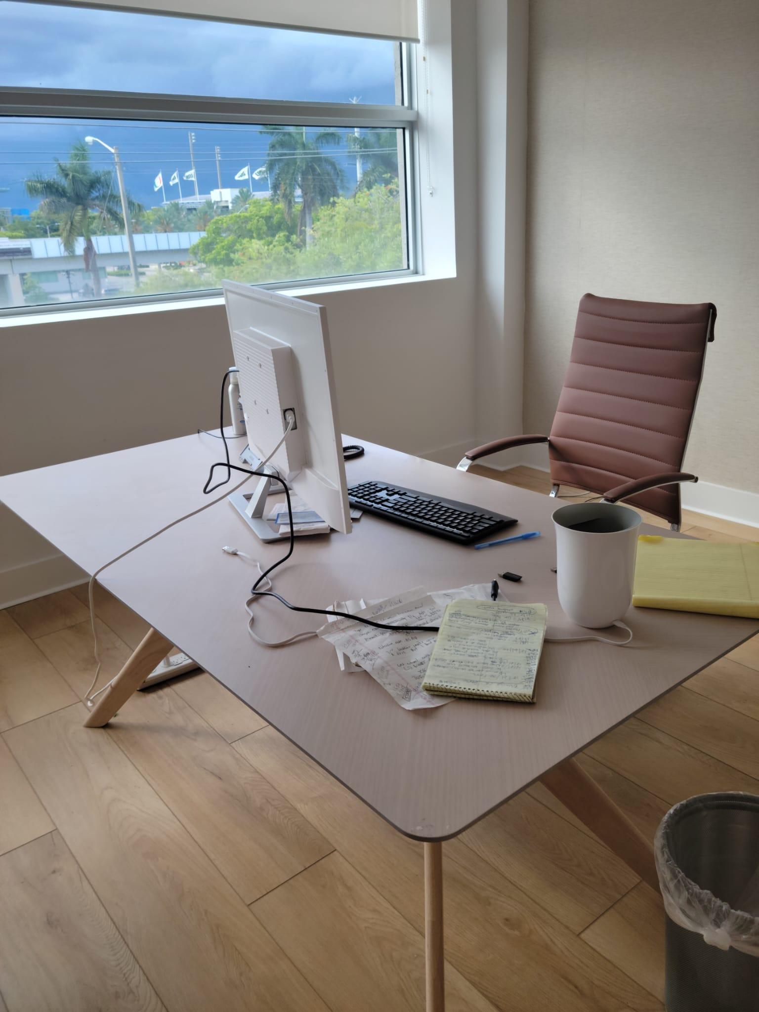Desk included