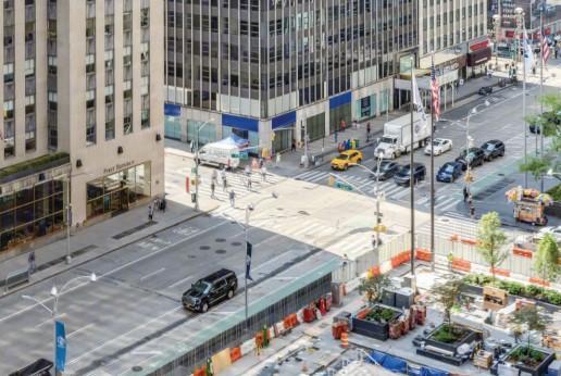 Expansive city views on wide avenue