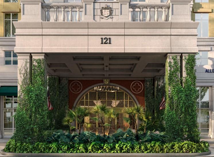Elegant building entrance