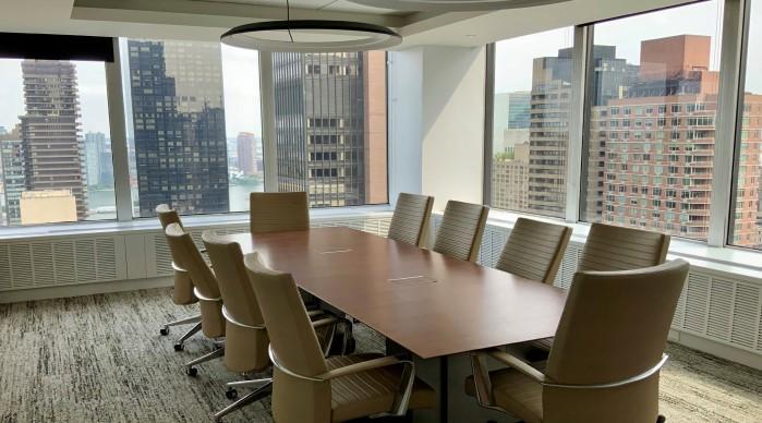 Shared corner conference room