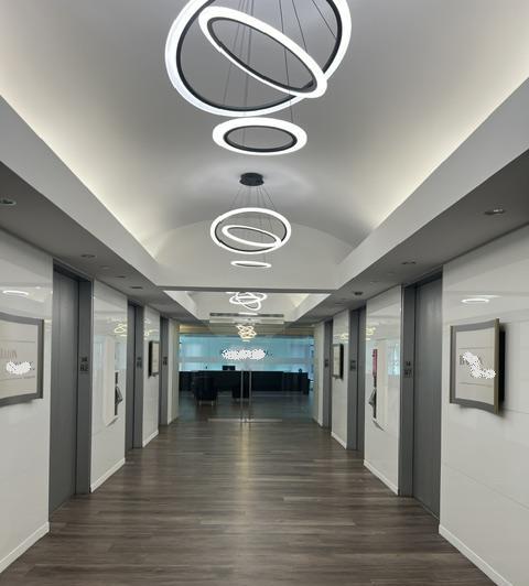 Elevator hall to office reception